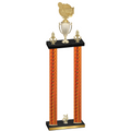 Double Orange Carbon Fiber Year Tennis Trophy