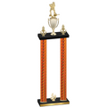 Double Orange Carbon Fiber Fourth Place Hockey Trophy