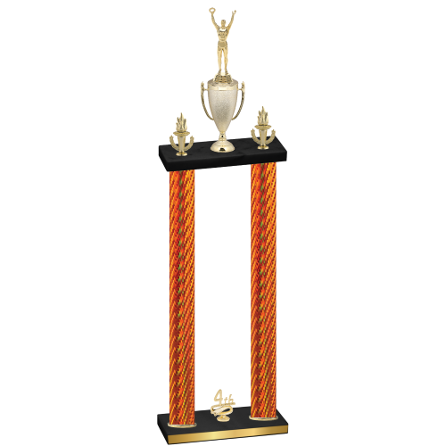 Double Orange Carbon Fiber Fourth Place Victory Trophy