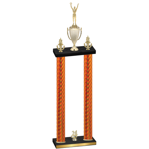 Double Orange Carbon Fiber Year Victory Trophy
