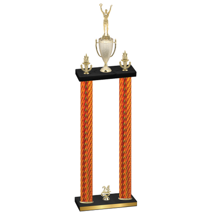 Double Orange Carbon Fiber Year Victory Trophy