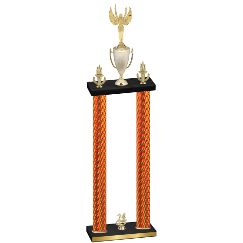 Double Orange Carbon Fiber Year Victory Trophy