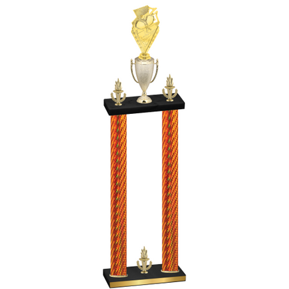 Double Orange Carbon Fiber Victory Pickleball Trophy