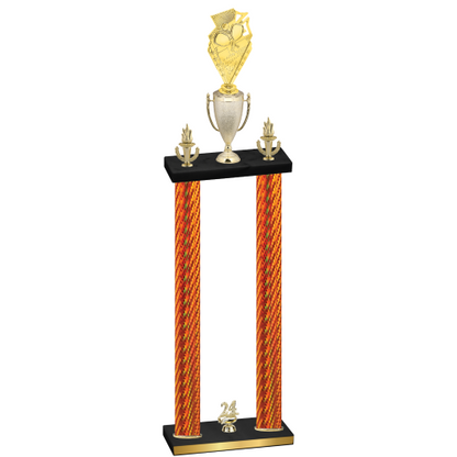 Double Orange Carbon Fiber Year Pickleball Trophy
