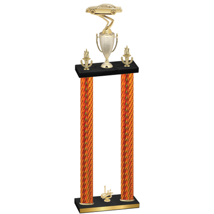 Double Orange Carbon Fiber First Place Cars Trophy