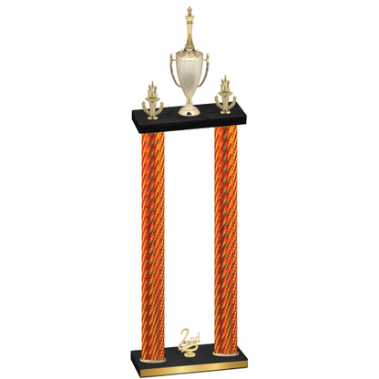 Double Orange Carbon Fiber Second Place Chess Trophy