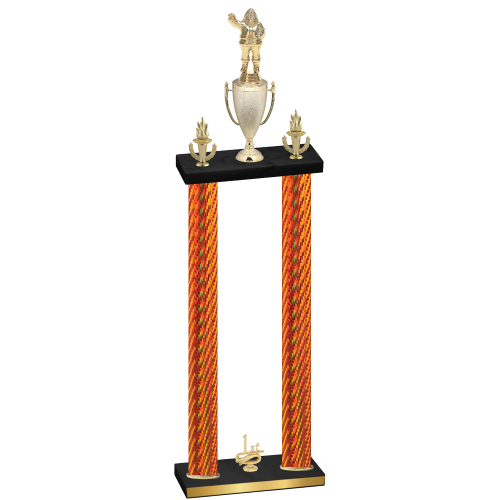 Double Orange Carbon Fiber First Place Holiday Trophy