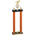 Double Orange Carbon Fiber Fourth Place Fishing Trophy