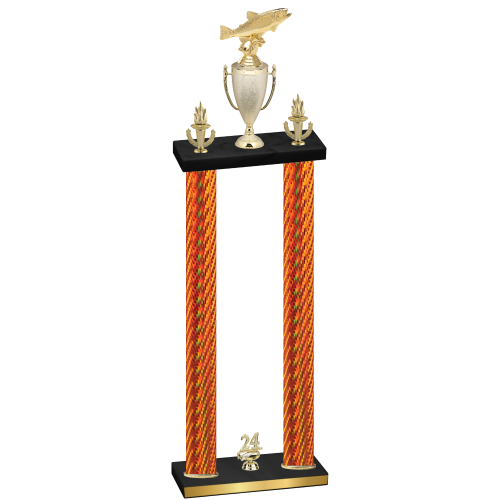 Double Orange Carbon Fiber Year Fishing Trophy