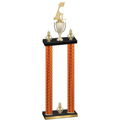 Double Orange Carbon Fiber Victory Golf Trophy