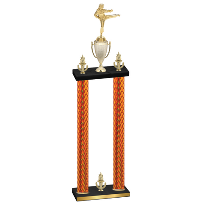 Double Orange Carbon Fiber Victory Karate Trophy