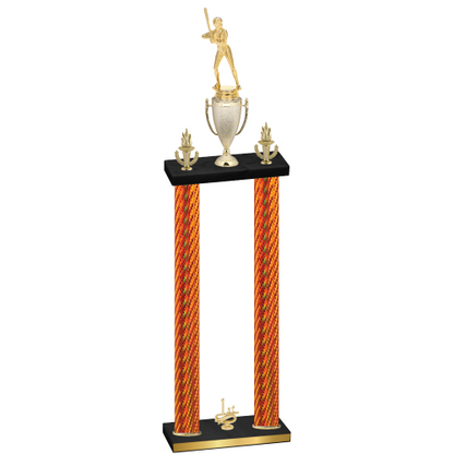 Double Orange Carbon Fiber First Place Softball Trophy
