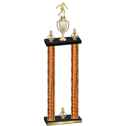 Double Orange Glacier Victory Soccer Trophy