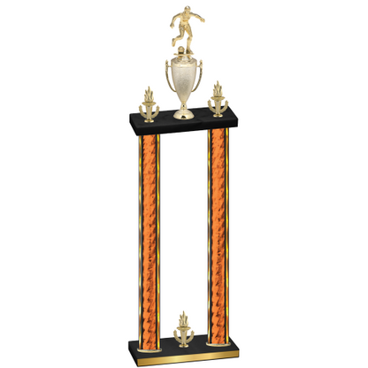 Double Orange Glacier Victory Soccer Trophy