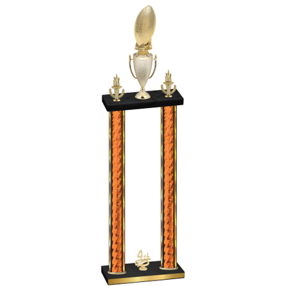 Double Orange Glacier Fourth Place Football Trophy