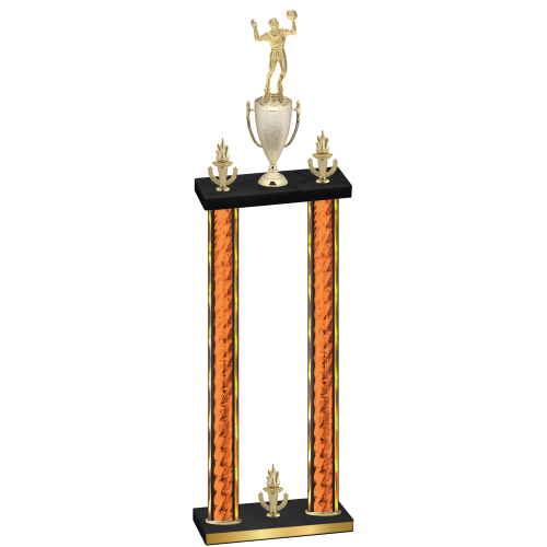 Double Orange Glacier Victory Volleyball Trophy