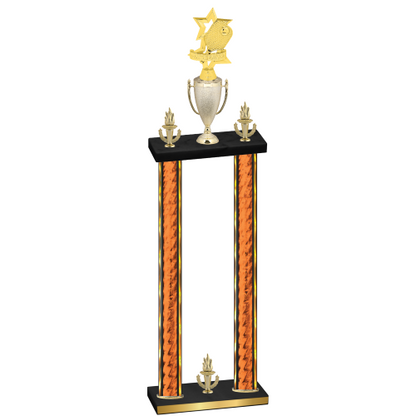 Double Orange Glacier Victory Pickleball Trophy