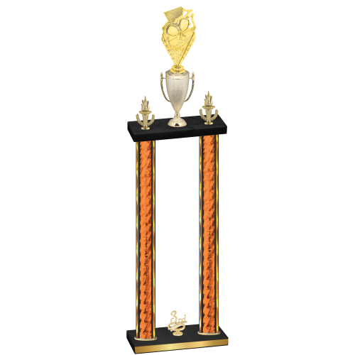 Double Orange Glacier Third Place Pickleball Trophy