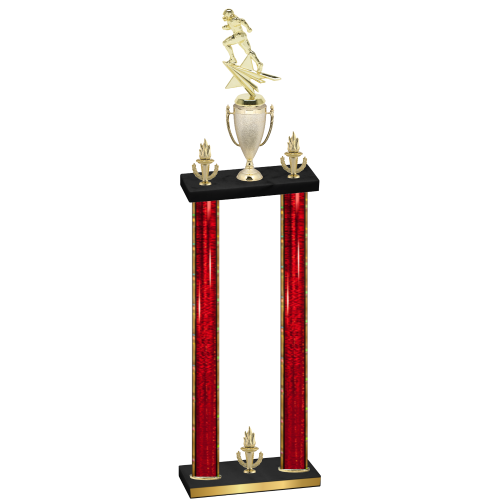 Double Red Glacier Victory Football Trophy