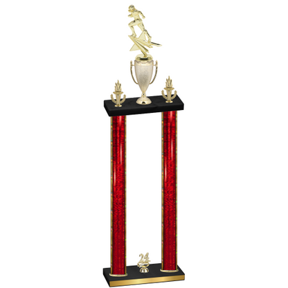 Double Red Glacier Year Football Trophy