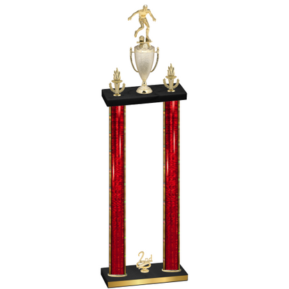 Double Red Glacier Second Place Soccer Trophy