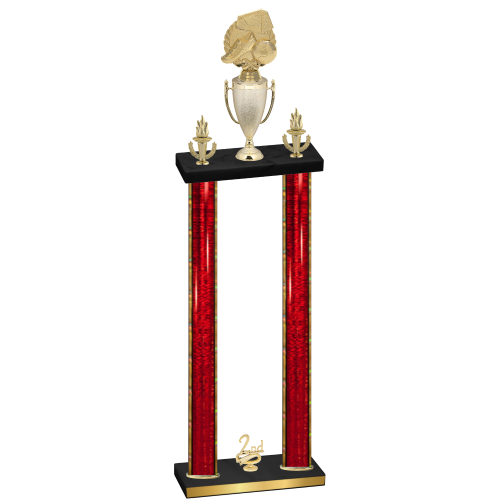 Double Red Glacier Second Place Soccer Trophy