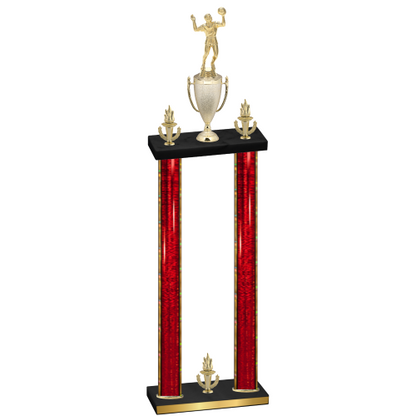 Double Red Glacier Victory Volleyball Trophy