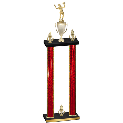 Double Red Glacier Victory Volleyball Trophy