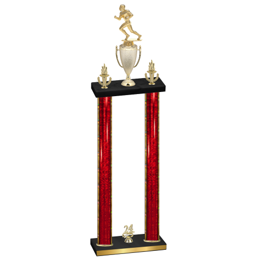 Double Red Glacier Year Football Trophy