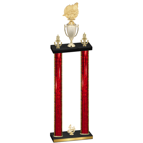 Double Red Glacier Fourth Place Swimming Trophy