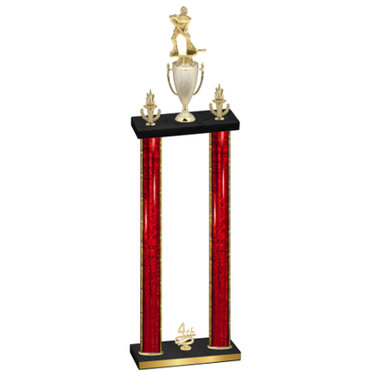Double Red Glacier Fourth Place Hockey Trophy