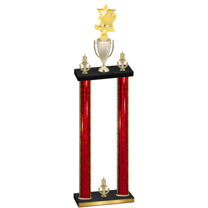 Double Red Glacier Victory Pickleball Trophy