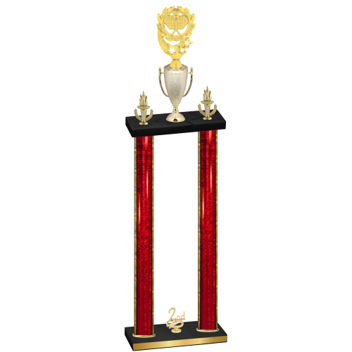 Double Red Glacier Second Place Pickleball Trophy