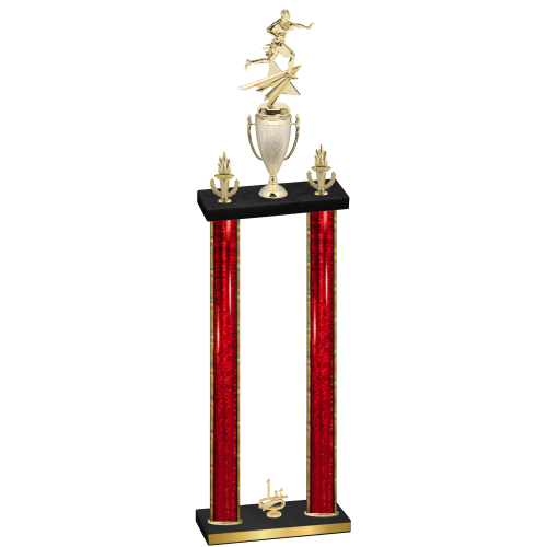 Double Red Glacier First Place Flag Football Trophy
