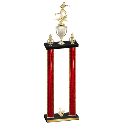 Double Red Glacier Second Place Flag Football Trophy