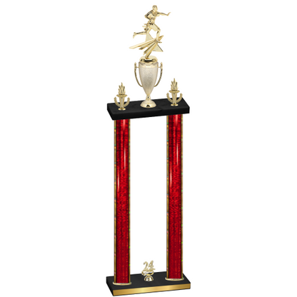 Double Red Glacier Year Flag Football Trophy