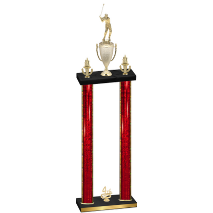 Double Red Glacier Fourth Place Golf Trophy