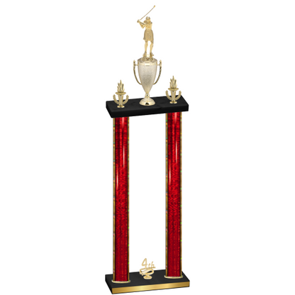 Double Red Glacier Fourth Place Golf Trophy