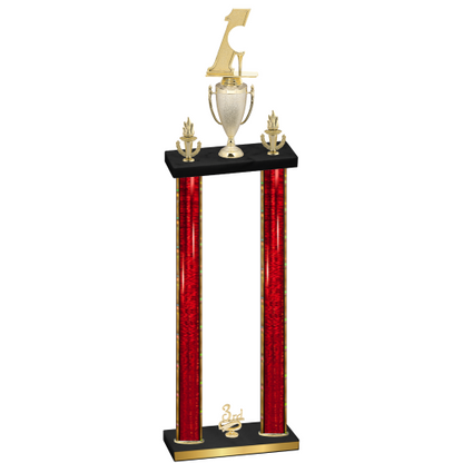 Double Red Glacier Third Place Golf Trophy