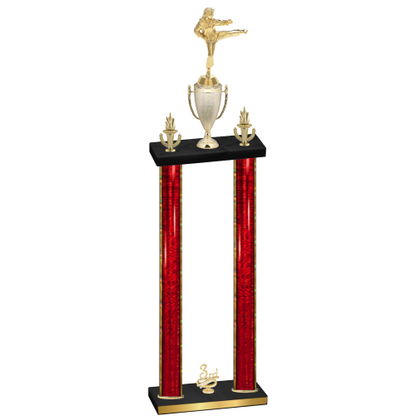 Double Red Glacier Third Place Karate Trophy