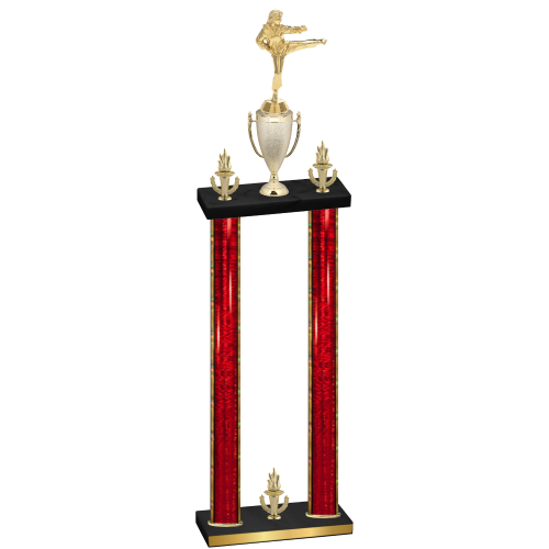 Double Red Glacier Victory Karate Trophy