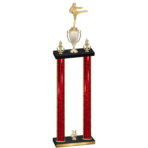 Double Red Glacier Year Karate Trophy