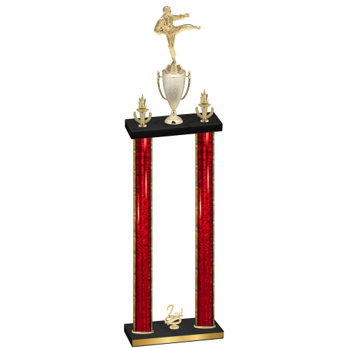 Double Red Glacier Second Place Karate Trophy