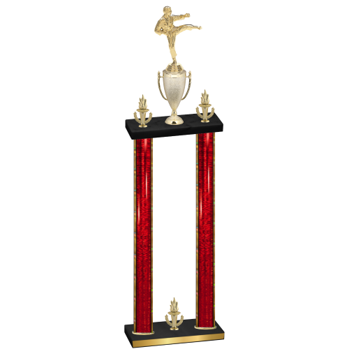Double Red Glacier Victory Karate Trophy