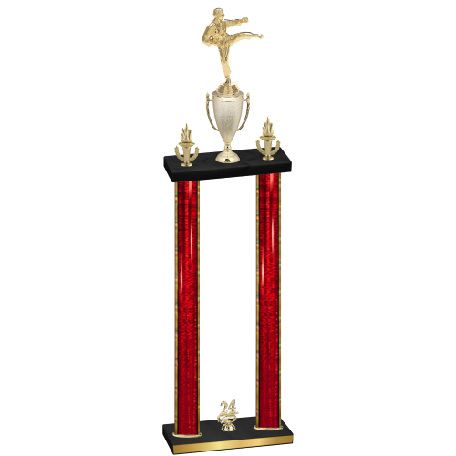 Double Red Glacier Year Karate Trophy