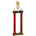 Double Red Glacier Third Place Baseball Trophy