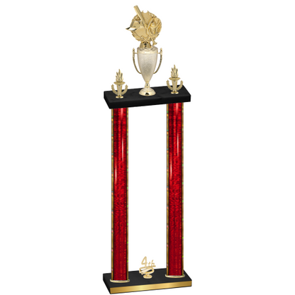 Double Red Glacier Fourth Place Baseball Trophy
