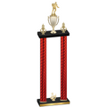 Double Red Carbon Fiber Third Place Rugby Trophy