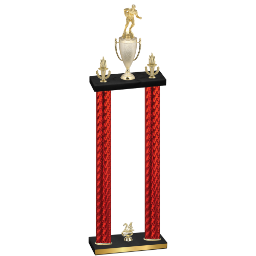 Double Red Carbon Fiber Year Rugby Trophy