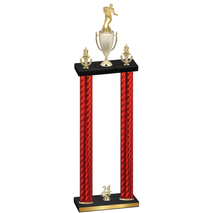 Double Red Carbon Fiber Year Rugby Trophy